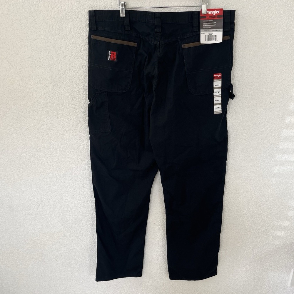 Wrangler Riggs Workwear Men's Carpenter Relaxed Fit Pants 40x34‎ Black New w/Tag